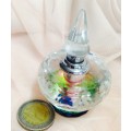 *PERFUME BOTTLE +stopper -Crystal Cut Glass Rainbow Refraction is beautiful picks up colours