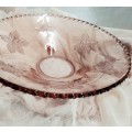 Glass BOWL -SNAIL FEET Embossed leaves LOOK At My BUY NOW LISTINGS NO WAITING