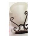 2 items Metal stand+ Frosted glass bowl *LOOK At My BUY NOW LISTINGS NO WAITING