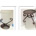 2 items Metal stand+ Frosted glass bowl *LOOK At My BUY NOW LISTINGS NO WAITING