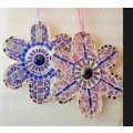 Mirror Mosaic 2 Flowers Hanging  Look at My BUY NOW Listings*No WAITING