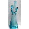 Vase 5 finger SWUNG Art Glass hand blown has air bubbles *Look At My BUY NOW Listing*NO WAITING