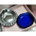Butter Dish + Glass inner Cobolt blue Clam Shell
