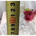 Perfume Bottle -Art Deco*Cut Glass Crystal top Rose cut+rib+trinket bowl VANITY dressing Table decor