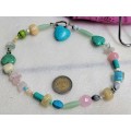 Necklace lots of different style shapes colour size gem stones  hand made