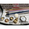 Watch face -4 Tops*3 STAMPED 10CT Gold filled*6 watch straps*Camy Box*Watch Edwin Quartz