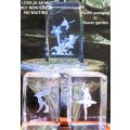 3 D lead Crystal Sculpture Fairy Swinging in garden Smaller Balarina +Dolphins ALL ONE BID