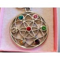 Necklace Celtic knot ACROSTIC message colour of gems spells out love message modern vintage style
