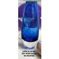 1Vase  - Murano COBOLT blue  cased glass clear base *Look At My BUY NOW Listing*NO WAITING