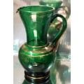 Jug or Posy Vase -  Emerald Green GILT trim Bohemian LOOK At All My BUY NOW listings NO WAITING