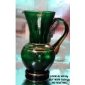 Jug or Posy Vase -  Emerald Green GILT trim Bohemian LOOK At All My BUY NOW listings NO WAITING