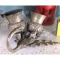 RARE Scottish Form Silver Plate Thistle Cruet Set 1 Pot lost LOOK At All My BUY NOW listings NO WAIT