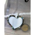 Necklace Heart figurine MotherofPearl Pendant Abalone Acrylic LOOK at My BUY NOW Listings NO WAITING
