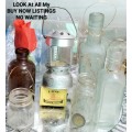 6 item Coleman Tea Light candle holder+Embossed dump dig glass bottles Look At My BUY NOW*NO WAITING