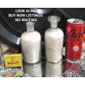3 Bottles Embossed Nitric+Sulpric salt in+1Crochet cover empty LOOK My BUY NOW listings NO WAITING