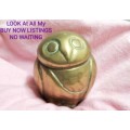 *EXCEPTIONAL* BRASS Figurine Owl + Brass decorative lidded JAR LOOK at My Buy Now items NO WAITING