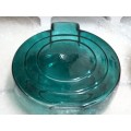 Vases - Glass 1 Teal textured Spiral design LOOK at My BUY NOW LISTINGS NO WAITING
