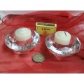Classy!Candle holders 2 Cut glass Crystal heavy .454grams LOOK At My BUY NOW LISTINGS NO WAIT