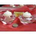 Classy!Candle holders 2 Cut glass Crystal heavy .454grams LOOK At My BUY NOW LISTINGS NO WAIT