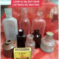 8 MIXsome embossed*DigGlass bottleMedicine Ink Food CondimentsLook At My BUY NOW listings NO WAITING