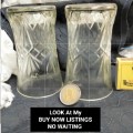 2 Posy Vases diamond+ leaved cut pattern LOOK At My BUY NOW LISTINGS NO WAITING