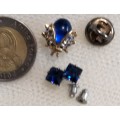 Brooch+ Earrings - 1 BUG Pin blue+Crystal+1 pair *EARRINGS Glass LOOK At My BUY NOW ltems NO WAITING