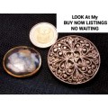 BROOCH 1 Silver Tone filigree style+1Enameled top abstract LOOK At My BUY NOW LISTINGS NO WAITING