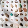 36 Chunky GEMSTONES in Natural state glued onto paper  LOOK At My BUY NOW* NO WAITING