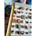 36 specimens*GEMSTONES in Natural state Glued onto paper  LOOK At My BUY NOW* NO WAITING