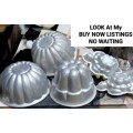 5 JELLY Moulds VTG  Aluminium or mousse or Kitchen wall decorLOOK at My BUY NOW items NO WAITING