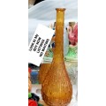 Empoli Amber Drip Wax Genie Bottle Italian Art Glass - No Stopper