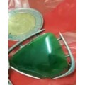 HALLMARK STG SIL means STERLING SILVERilver Brooches Green stone LOOK at My BUY NOW items NO WAITING