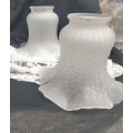 1 Lamp shades Glass -bid  on each 1 available 7 replacement ceiling fan  small frosted frilled