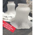 1 Lamp shades Glass -bid  on each 1 available 7 replacement ceiling fan  small frosted frilled