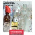 6 item Coleman Tea Light candle holder+Embossed dump dig glass bottles Look At My BUY NOW*NO WAITING