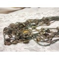 *Classic*Necklace BIB 9 strands multiple foil glass beads LOOK At My BUY NOW LISTINGS NO WAITING