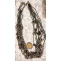 Necklace - Classic BIB 9 strands multiple foil glass beads LOOK At My BUY NOW LISTINGS NO WAITING