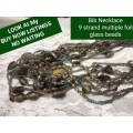 *Classic*Necklace BIB 9 strands multiple foil glass beads LOOK At My BUY NOW LISTINGS NO WAITING