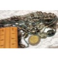 Necklace - Classic BIB 9 strands multiple foil glass beads LOOK At My BUY NOW LISTINGS NO WAITING