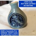 !!!RARE!!! a`boarische Pris ` SNUFF German Salt glaze blue bottle + cork ENCHANTING small