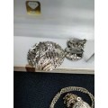 Vintage Brooch +Clip on Earrings Bambi+babys LOOK At My BUY NOW ltems NO WAITING