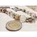 Necklace ELEGANT Colours Mix Shape Size  beads Silver Tone chain LOOK At MY BUY NOW items NO WAITING