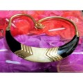 Necklace  Choker gold tone DAZZLING design Black*Cream*GoldLOOK At MY BUY NOW items NO WAITING
