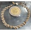 Bracelet Stamped < CRIS  NS Bracelet Flat Curb ball link   Gold/Silver tone plate