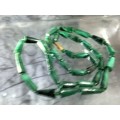 Necklace Malachite SEMI PRECIOUS GEM STONE GREEN Graduating Conical shapes+glass bead spacers Turkey