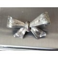 stamped SILVER Brooch* BOW* Pretty dainty small *LOOK at My BUY NOW items NO WAITING