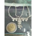 Necklace Rhinestone Cut Glass Crystal on chain LOOK At My BUY NOW