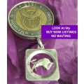 Stamped Silver Pendant Square with Bull   LOOK At My BUY NOW items NO WAITING