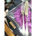 12Items Sipelia Nickel Silver Sheffield 6Fish knife+6Forks Rat Tail LOOK My BUY NOW items NO WAITING