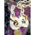 2 NECKLACE Acrylic Modern Chunky Links LOOK At My BUY NOW LISTINGS NO WAITING